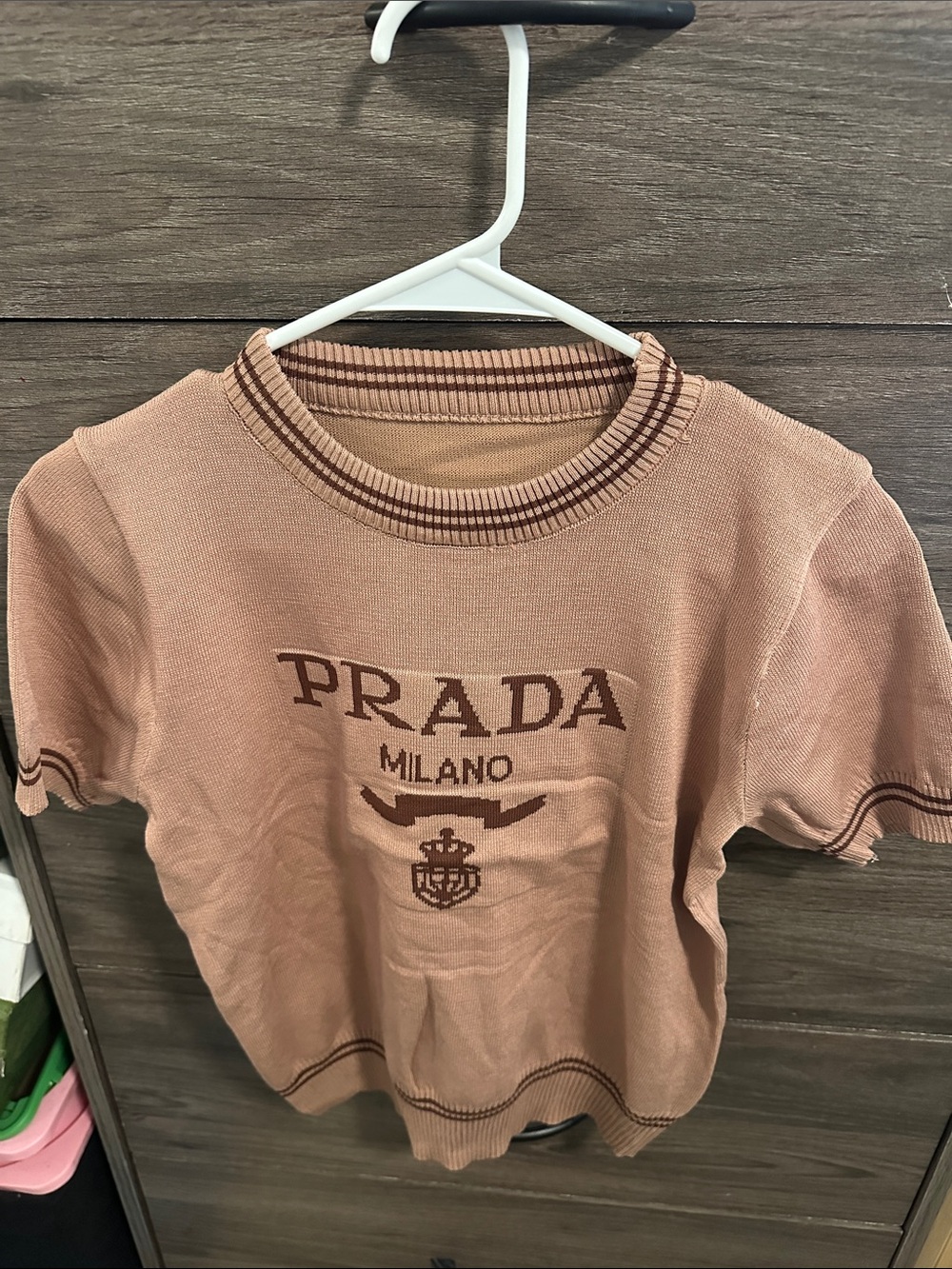 Women’s Short Sleeve Logo Knit Tee size S